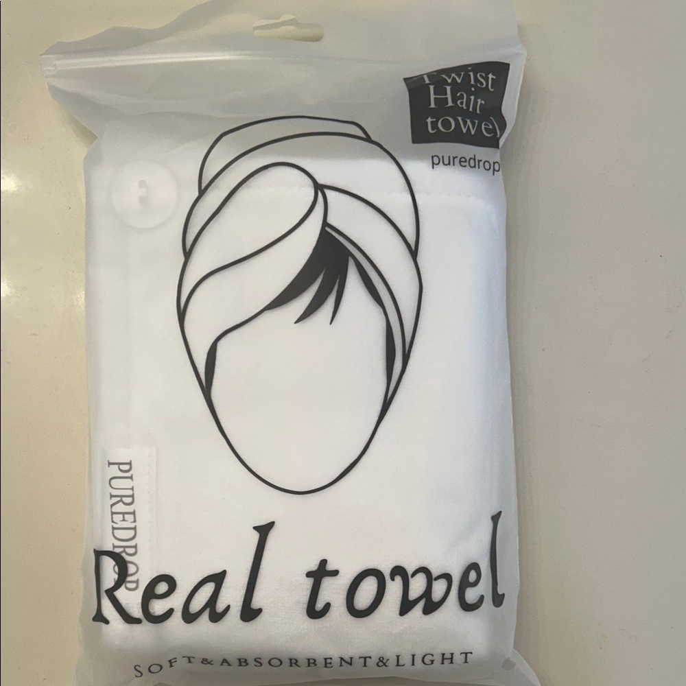 Puredrop Twist Hair Towel in White